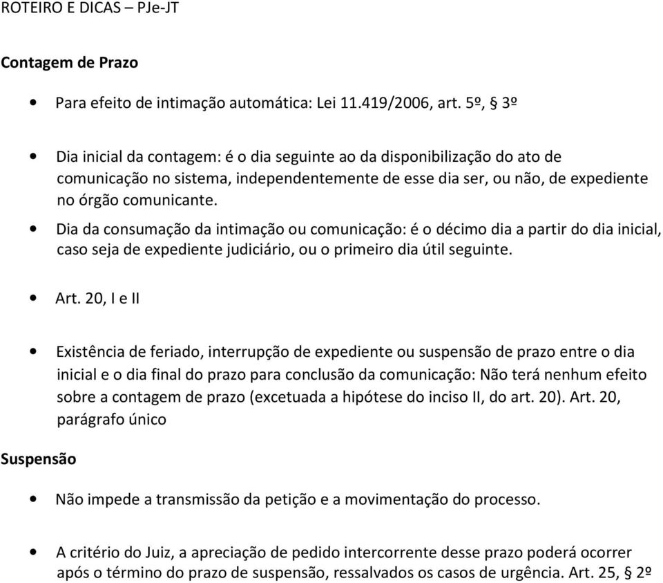 Dia da consumação da intimação ou comunicação: é o décimo dia a partir do dia inicial, caso seja de expediente judiciário, ou o primeiro dia útil seguinte. Art.