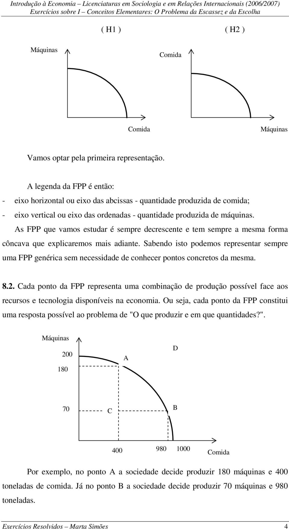 As FPP que vamos estudar é sempre decrescente e tem sempre a mesma forma côncava que explicaremos mais adiante.