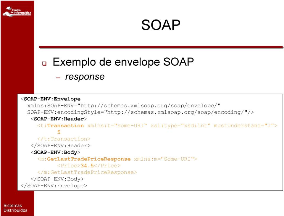 org/soap/encoding/"/> <SOAP-ENV:Header> <t:transaction xmlns:t="some-uri xsi:type="xsd:int mustunderstand="1"> 5