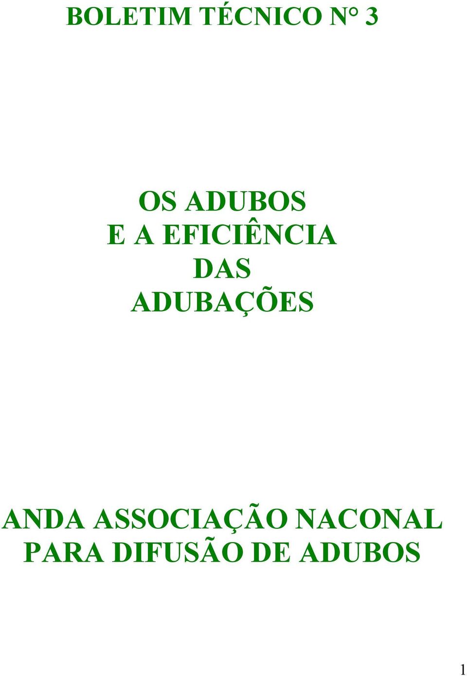 ADUBAÇÕES ANDA ASSOCIAÇÃO