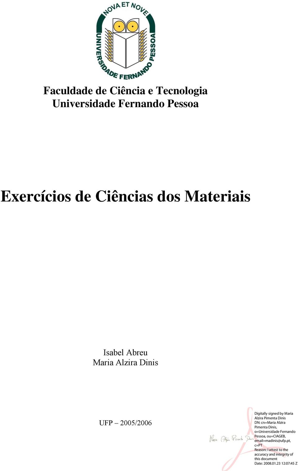 Exercícios de Ciências dos Materiais