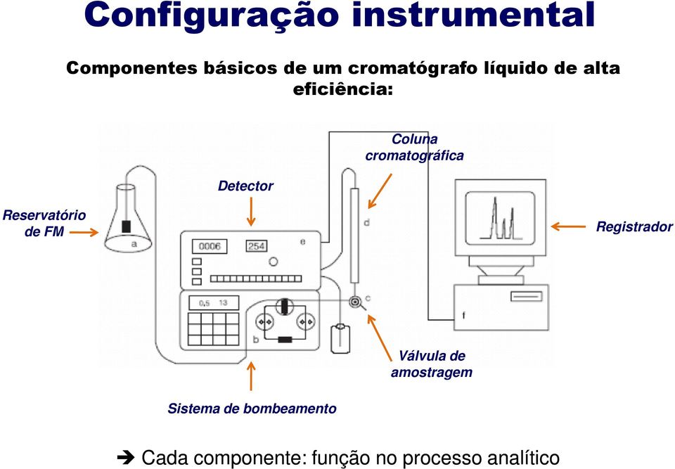 cromatográfica Reservatório de FM Registrador Válvula de