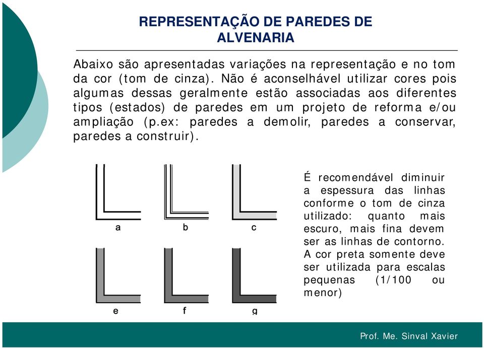 reforma e/ou ampliação (p.ex: paredes a demolir, paredes a conservar, paredes a construir).