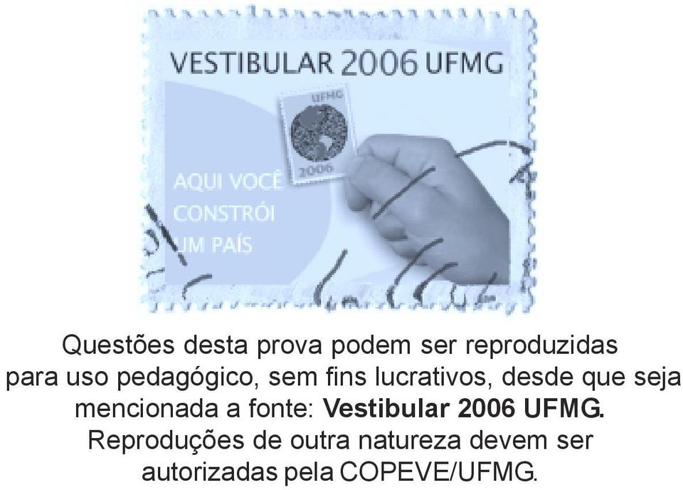 mencionada a fonte: Vestibular 2006 UFMG.