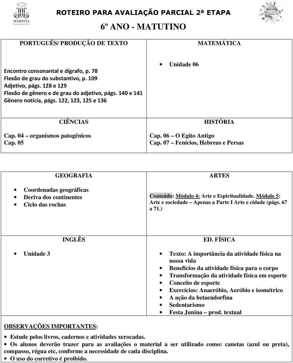 07 Fenícios, Hebreus e Persas Coordenadas geográficas Deriva dos continentes Ciclo das rochas Conteúdo: Módulo 4: Arte e Espiritualidade.