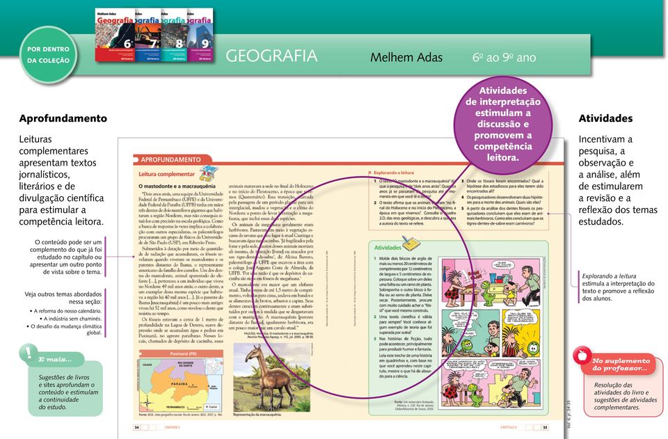 Atividades Incentivam a pesquisa, a observação e a análise, além de estimularem a revisão e a reflexão dos temas estudados.