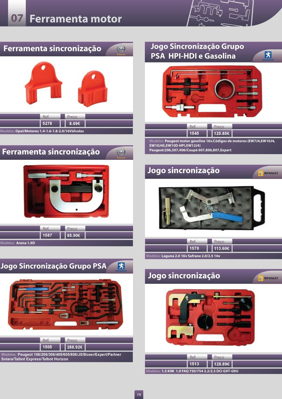 Códigos de motores (EW7J4,EW10J4, EW10J4S,EW10D-HPI,EW12J4) Peugeot:206,307,406/Coupé 607,806,807,Expert 1587 85.90 Modelos: Arena 1.