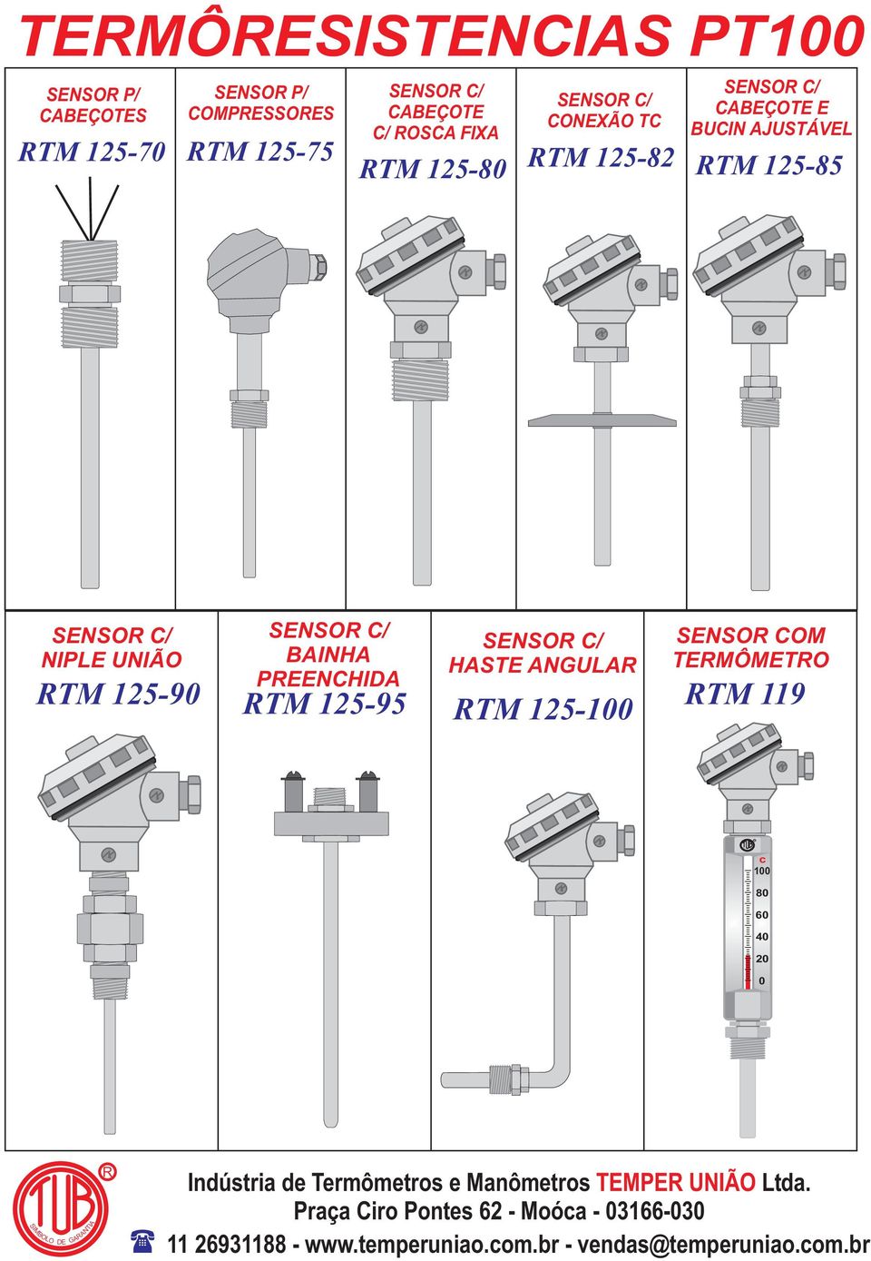 ANGULAR 125-90 125-95 125-100 SENSOR COM TERMÔMETRO 119 SIMBOLO GARANTIA c 100 80 60 40 20 0 SIMBOLO DE GARANTIA R Indústria de