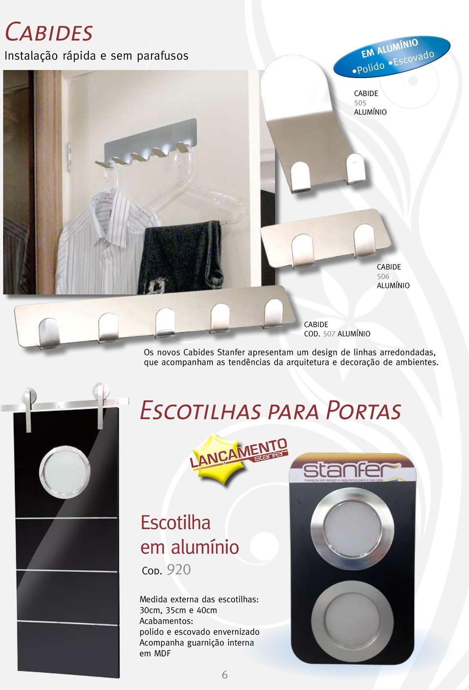 da arquitetura e decoração de ambientes. Escotilhas para Portas LANÇAMENTO Escotilha em alumínio Cod.