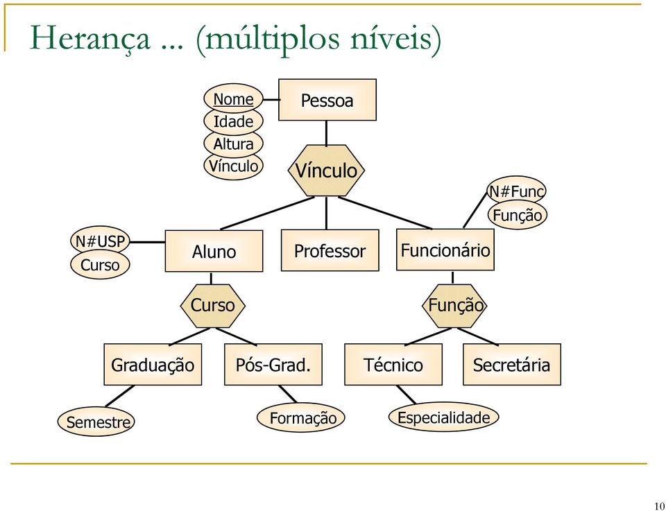 Vínculo Pessoa Vínculo Aluno Professor Funcionário