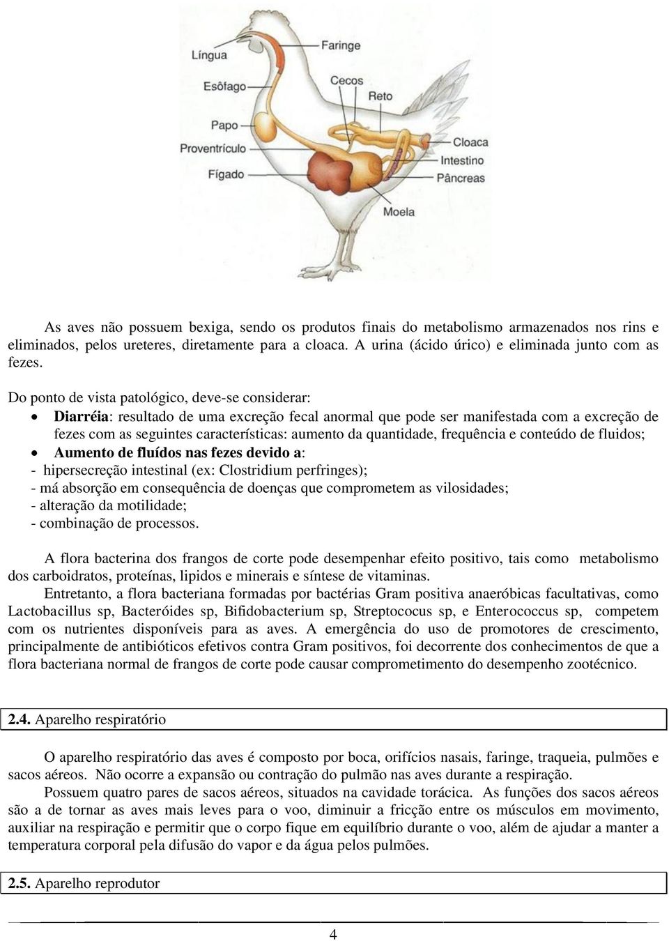 quantidade, frequência e conteúdo de fluidos; Aumento de fluídos nas fezes devido a: - hipersecreção intestinal (ex: Clostridium perfringes); - má absorção em consequência de doenças que comprometem