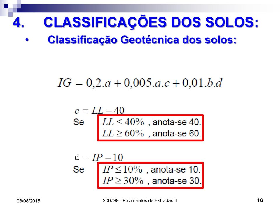 Geotécnica dos solos: d