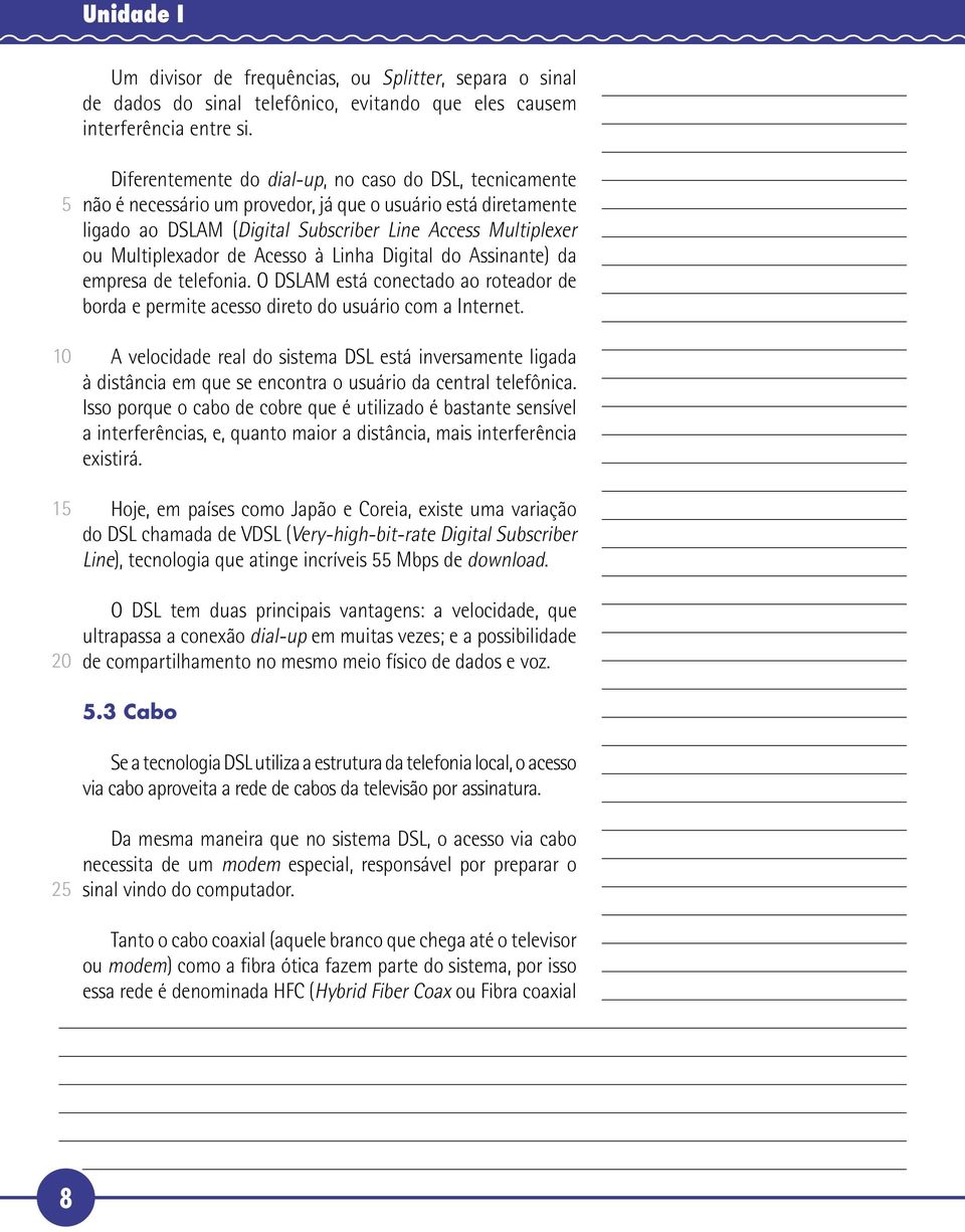 de Acesso à Linha Digital do Assinante) da empresa de telefonia. O DSLAM está conectado ao roteador de borda e permite acesso direto do usuário com a Internet.