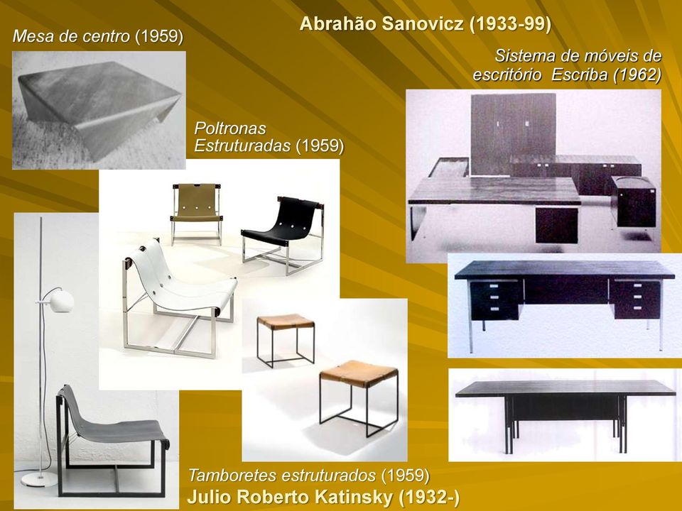 Escriba (1962) Poltronas Estruturadas (1959)