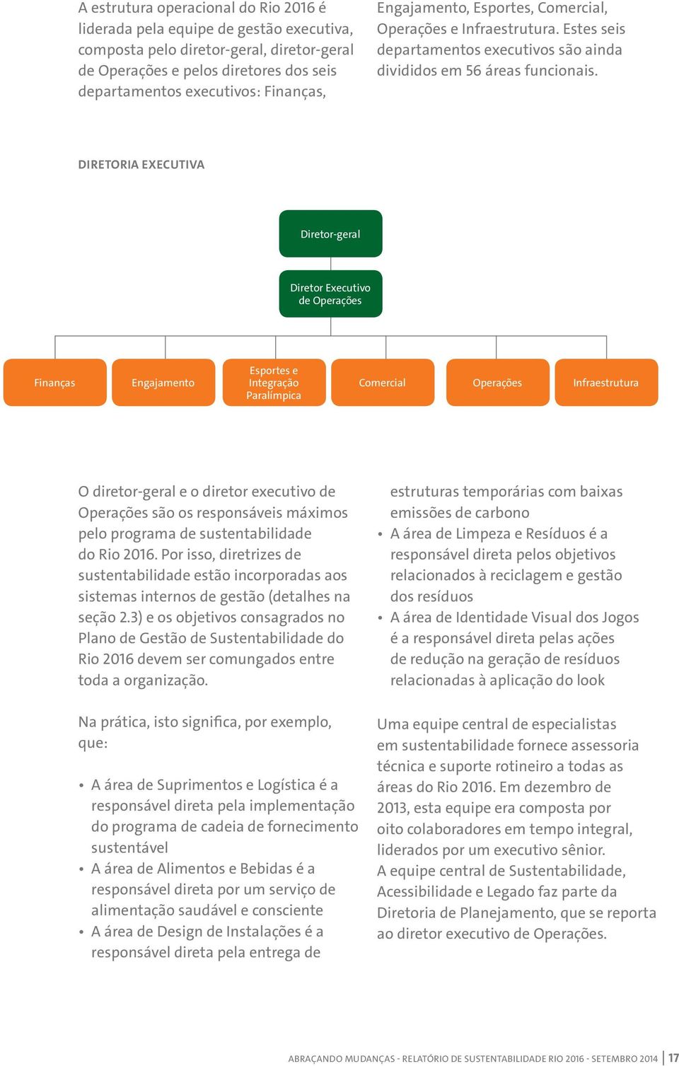 Diretoria Executiva Diretor-geral Diretor Executivo de Operações Finanças Esportes e Engajamento Integração Comercial Operações Infraestrutura Paralímpica O diretor-geral e o diretor executivo de