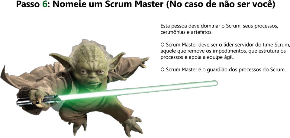 O Scrum Master deve ser o líder servidor do time Scrum, aquele que remove os