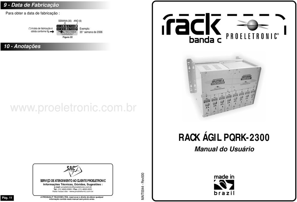 br RACK ÁGIL PQRK-2300 Manual do Usuário Pág.