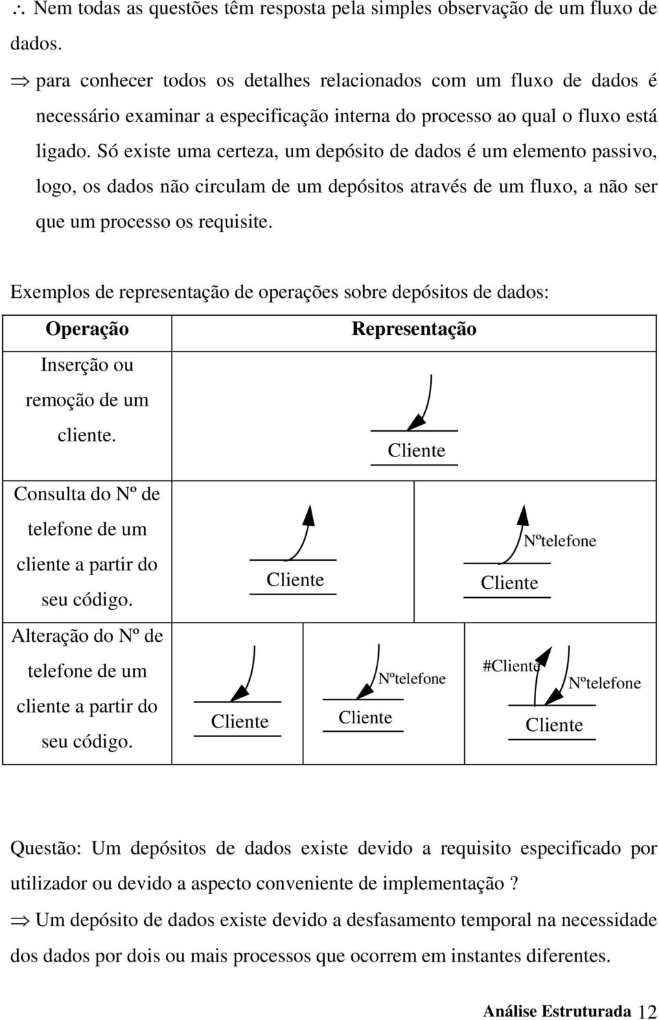 Só existe uma certeza, um depósito de dados é um elemento passivo, logo, os dados não circulam de um depósitos através de um fluxo, a não ser que um processo os requisite.