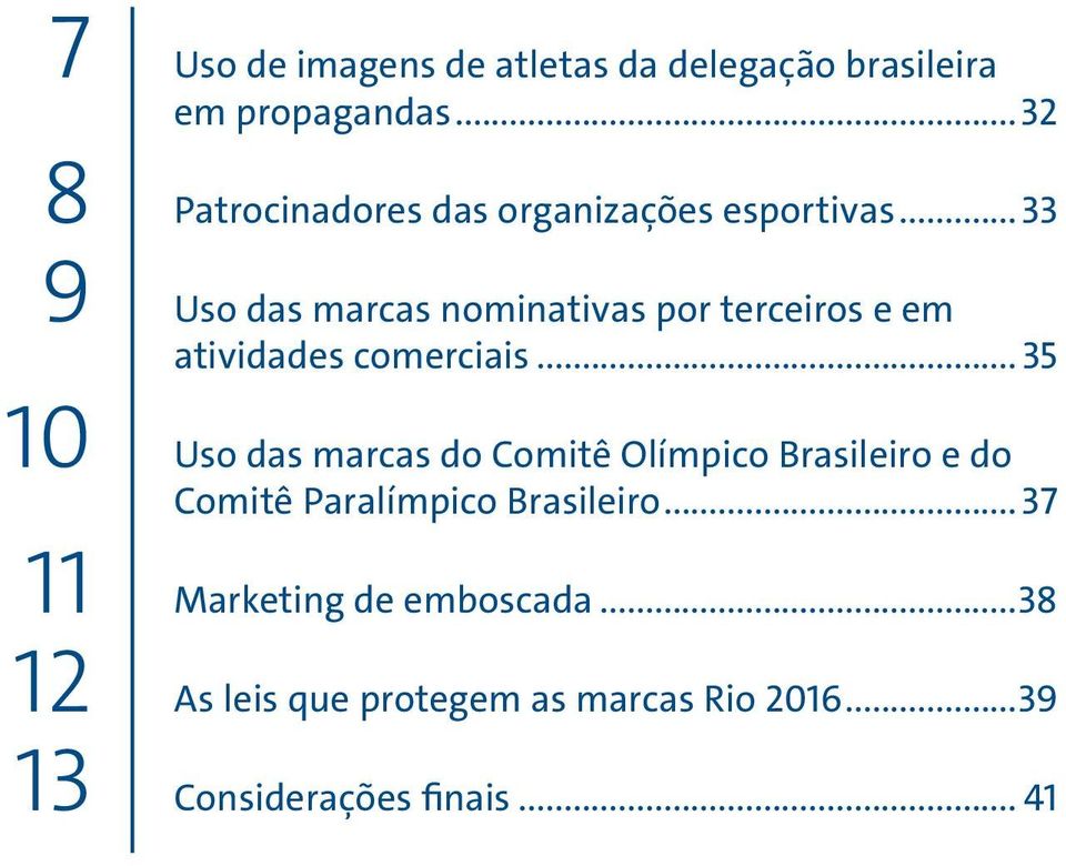 ..33 Uso das marcas nominativas por terceiros e em atividades comerciais.