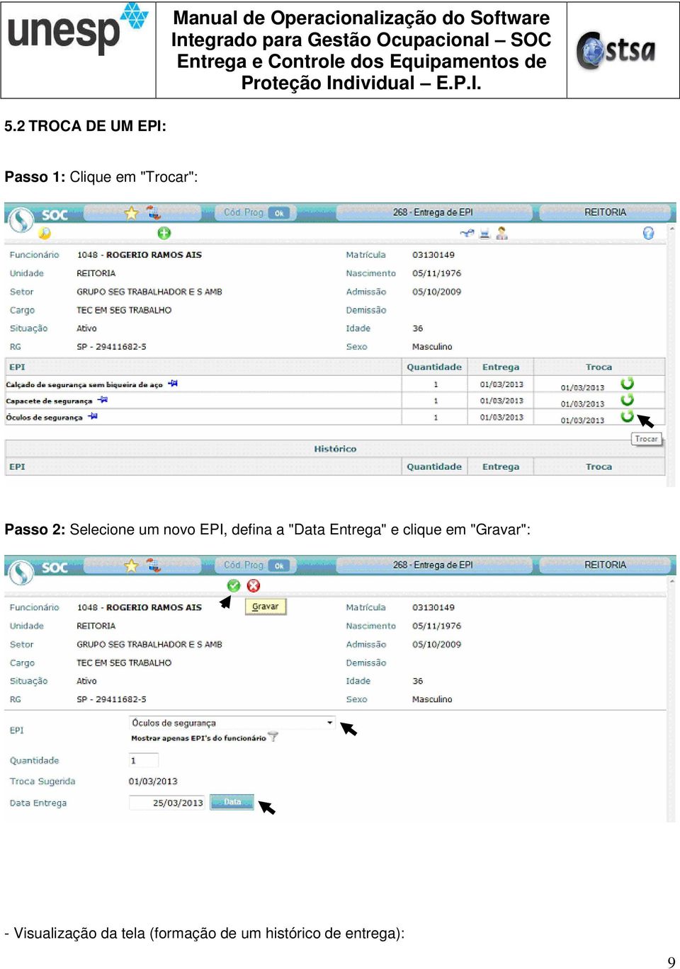 defina a "Data Entrega" e clique em "Gravar": -