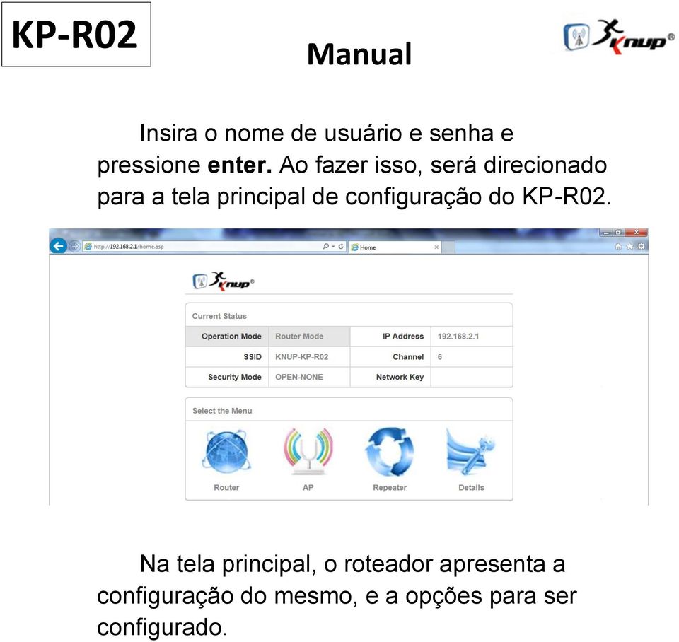 configuração do KP-R02.