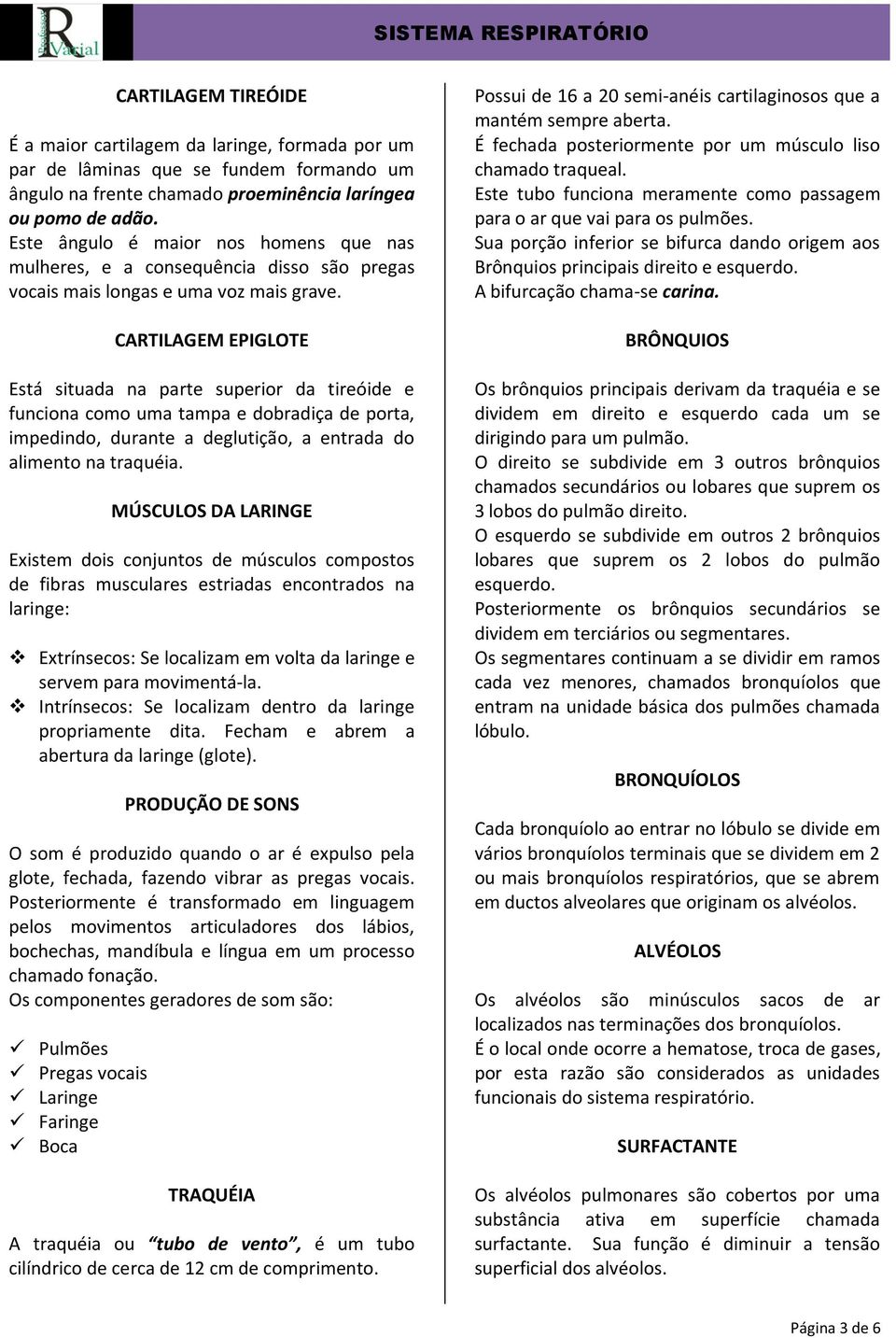 CARTILAGEM EPIGLOTE Está situada na parte superior da tireóide e funciona como uma tampa e dobradiça de porta, impedindo, durante a deglutição, a entrada do alimento na traquéia.