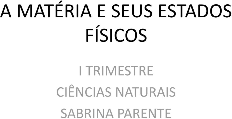 TRIMESTRE CIÊNCIAS