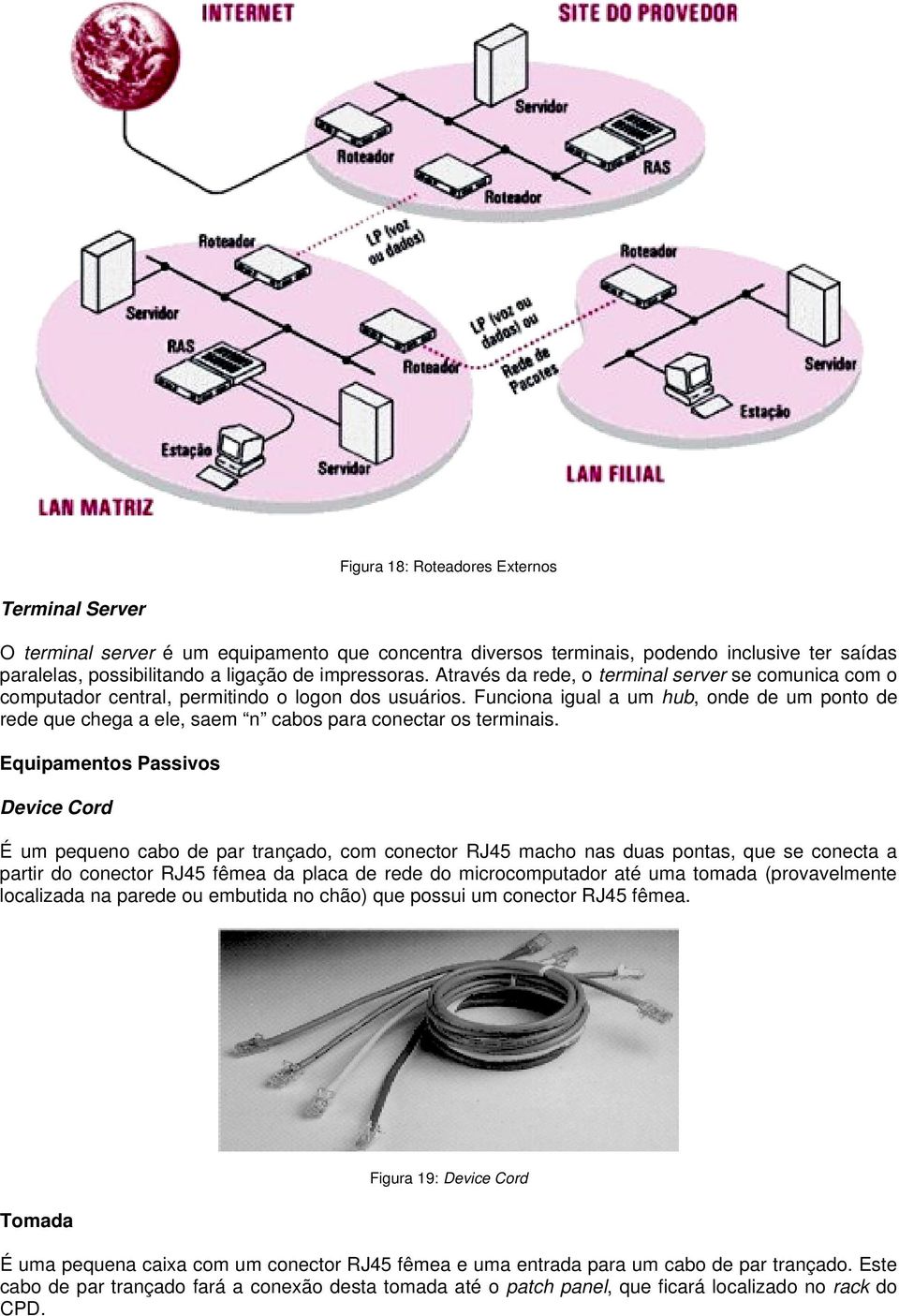 Funciona igual a um hub, onde de um ponto de rede que chega a ele, saem n cabos para conectar os terminais.