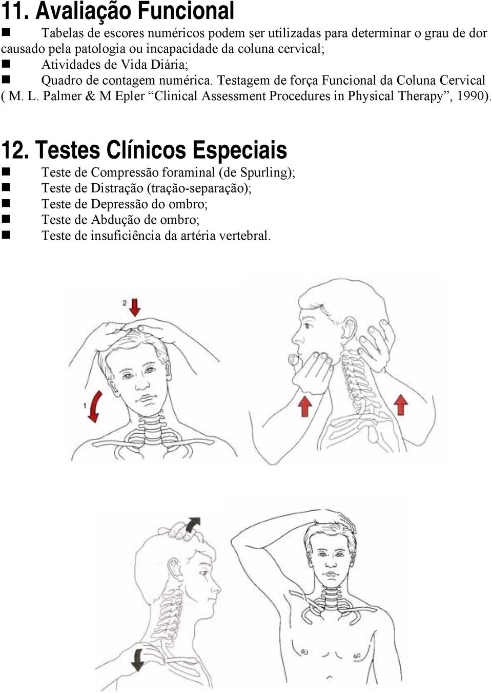 L. Palmer & M Epler Clinical Assessment Procedures in Physical Therapy, 1990). 12.