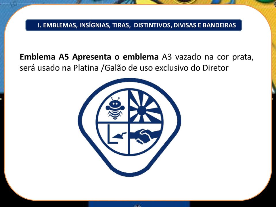 emblema A3 vazado na cor prata, será usado