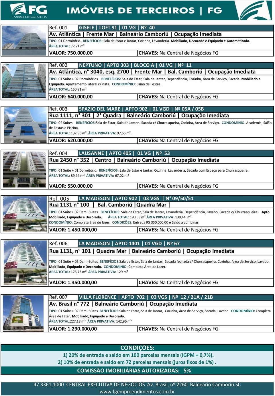 Camboriú Ocupação Imediata TIPO: 01 Suíte + 02 Dormitórios. BENEFÍCIOS: Sala de Estar, Sala de Jantar, Dependência, Cozinha, Área de Serviço, Sacada. Mobiliado e Equipado.