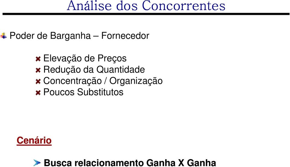 Concentração / Organização Poucos