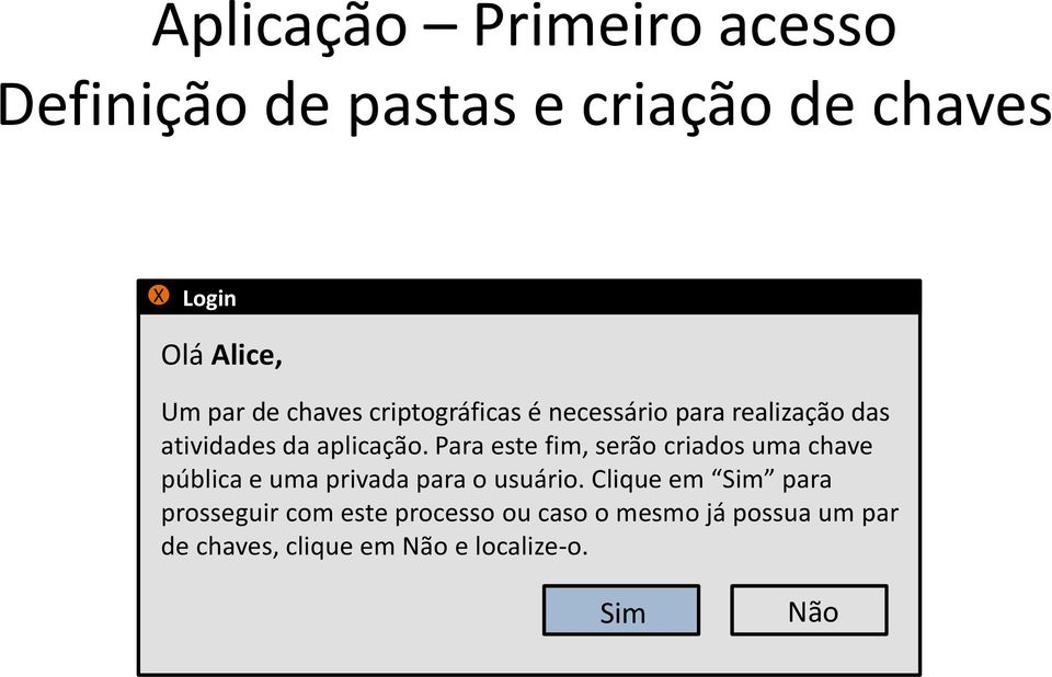 Para este fim, serão criados uma chave pública e uma privada para o usuário.