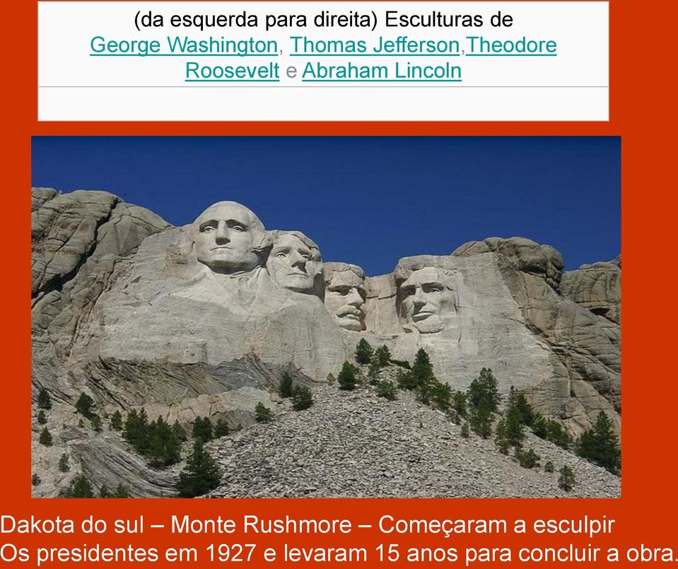 Abraham Lincoln Dakota do sul Monte Rushmore Começaram a