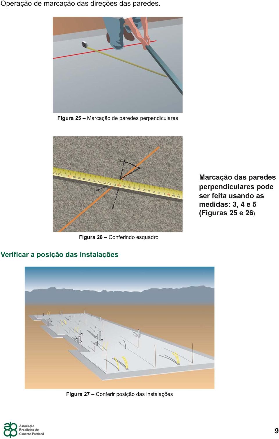 perpendiculares pode ser feita usando as medidas: 3, 4 e 5 (Figuras 25 e