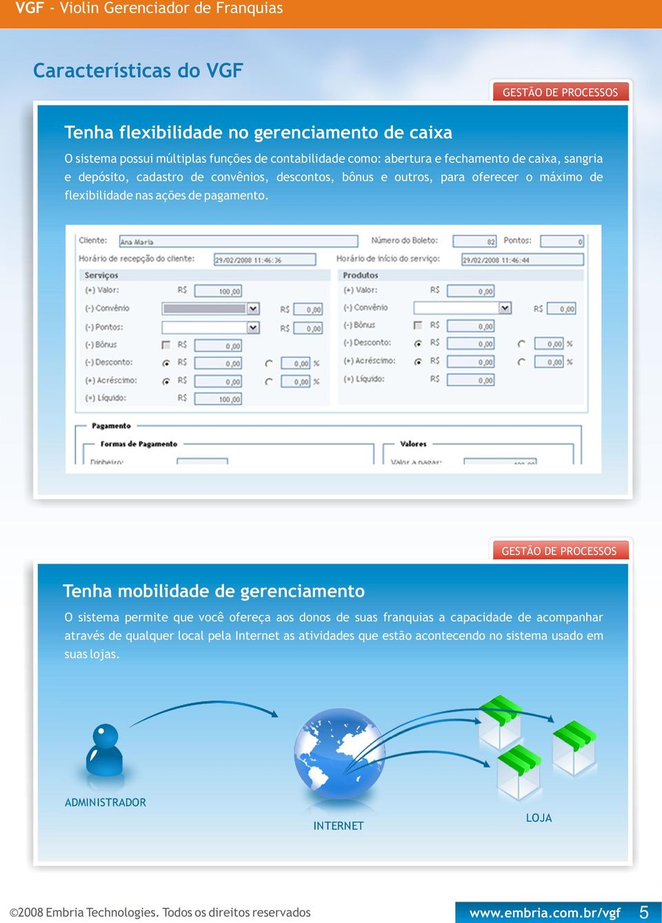 flexibilidade nas ações de pagamento.