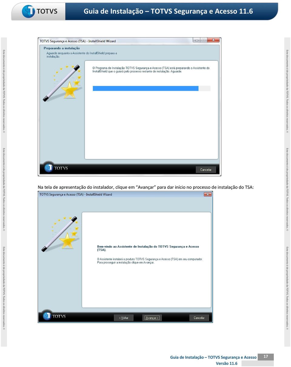 processo de instalação do TSA: Guia de