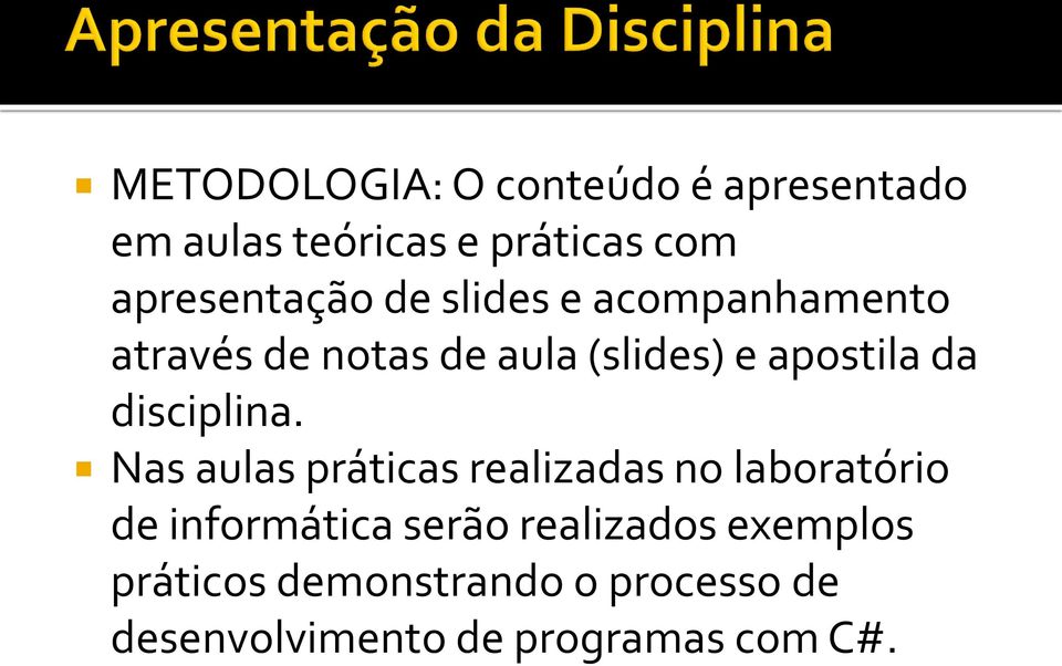 apostila da disciplina.