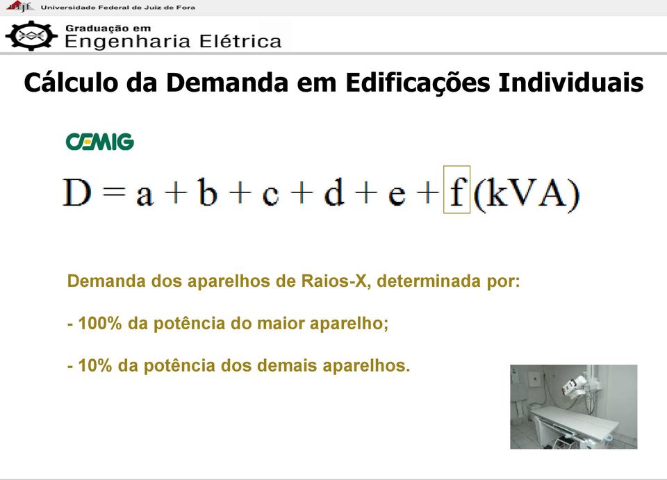 Raios-X, determinada por: - 100% da