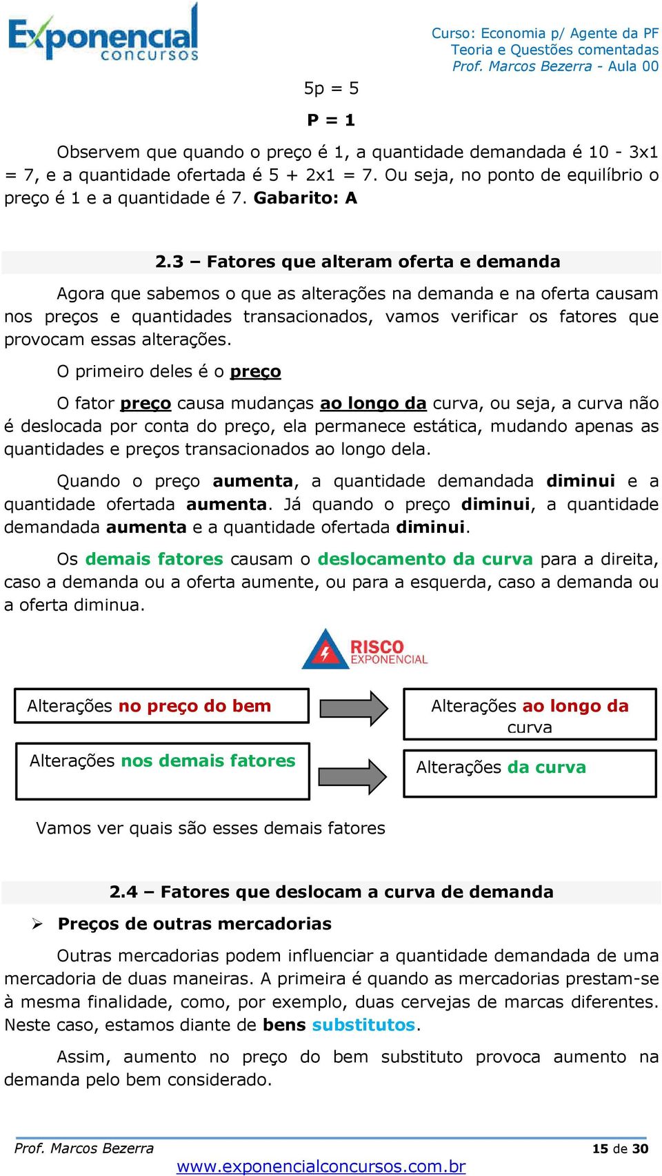 3 Fatores que alteram oferta e demanda Agora que sabemos o que as alterações na demanda e na oferta causam nos preços e quantidades transacionados, vamos verificar os fatores que provocam essas