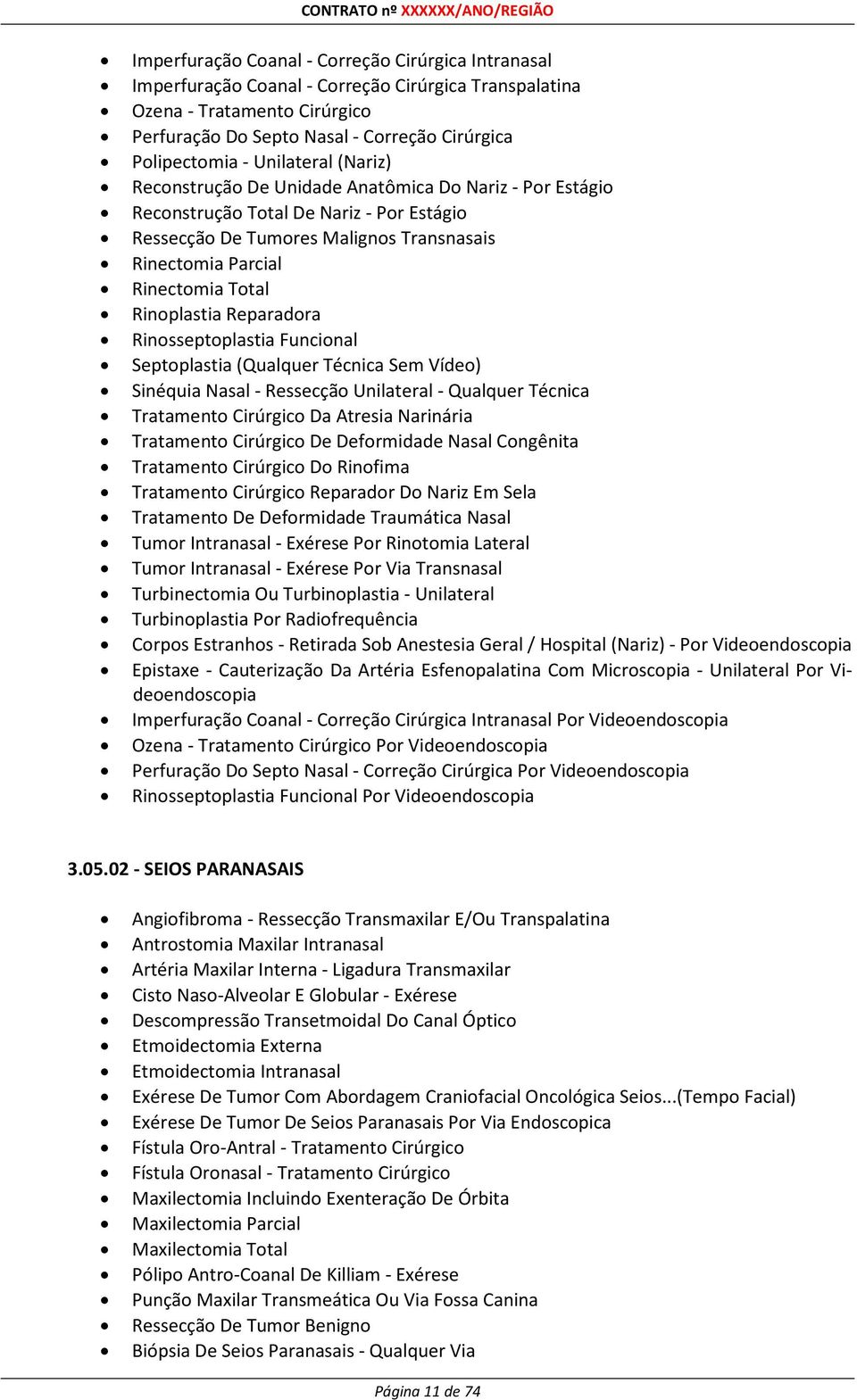 Rinoplastia Reparadora Rinosseptoplastia Funcional Septoplastia (Qualquer Técnica Sem Vídeo) Sinéquia Nasal - Ressecção Unilateral - Qualquer Técnica Tratamento Cirúrgico Da Atresia Narinária