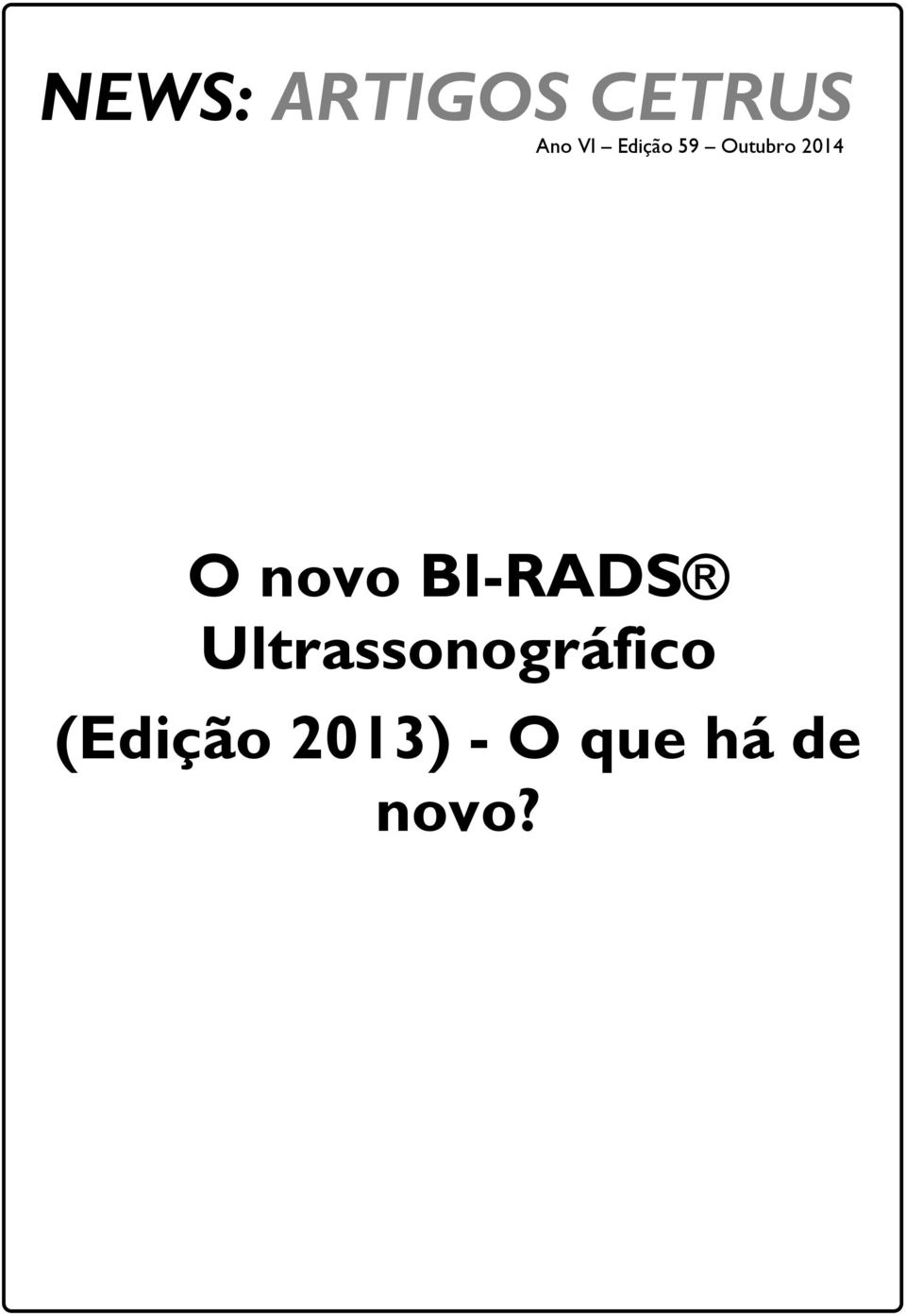 BI-RADS Ultrassonográfico