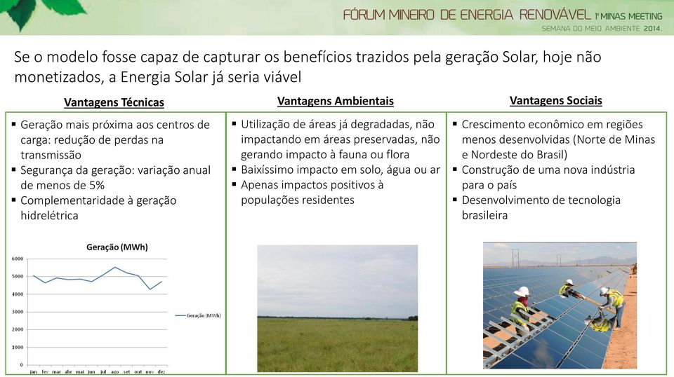 áreas já degradadas, não impactando em áreas preservadas, não gerando impacto à fauna ou flora Baixíssimo impacto em solo, água ou ar Apenas impactos positivos à populações residentes