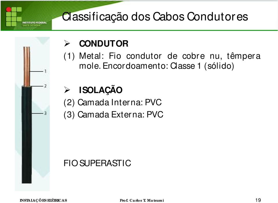 Encordoamento: lasse 1 (sólido) ISOLAÇÃO (2)