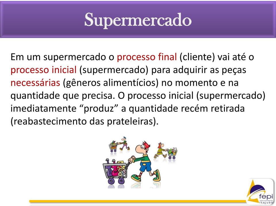 alimentícios) no momento e na quantidade que precisa.