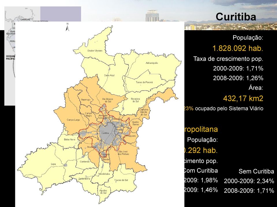 CURITIBA NUC SANTA CATARINA Região Metropolitana População: 3.260.292 hab.