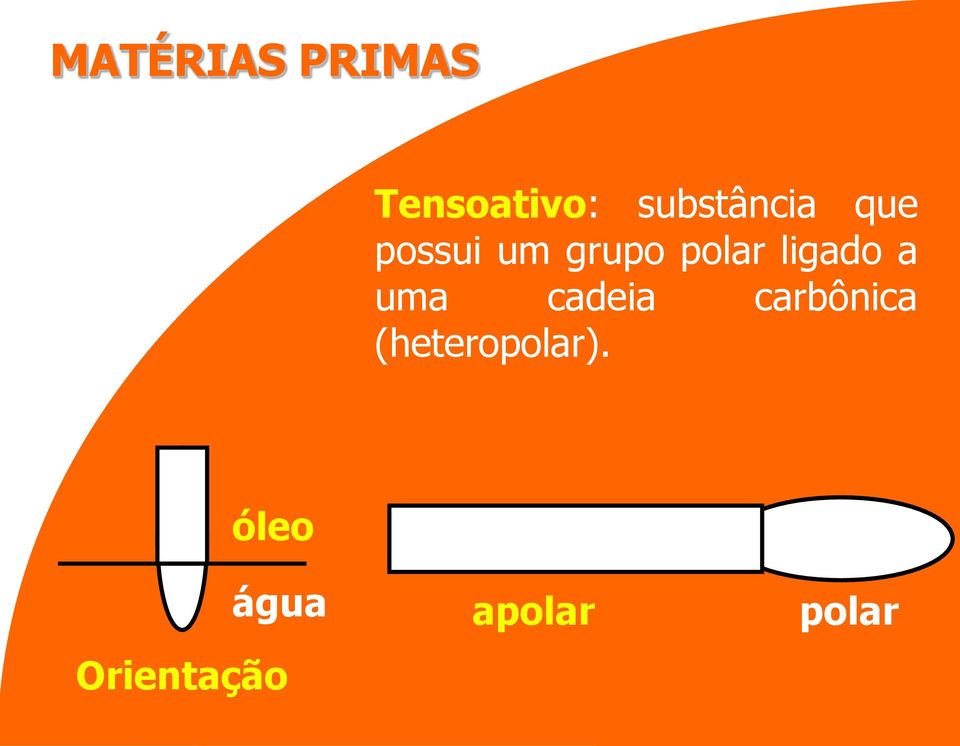 polar ligado a uma cadeia carbônica