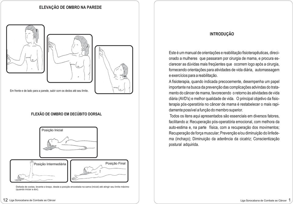 dúvidas mais freqüentes que ocorrem logo após a cirurgia, fornecendo orientações para atividades de vida diária, automassagem e exercícios para a reabilitação.