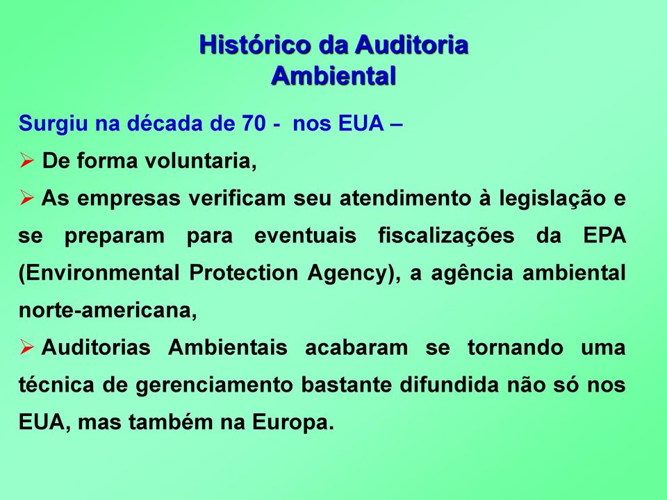 EPA (Environmental Protection Agency), a agência ambiental norte-americana, Auditorias