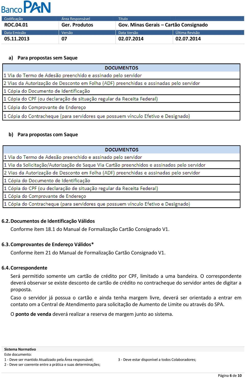 Correspondente Será permitido somente um cartão de crédito por CPF, limitado a uma bandeira.